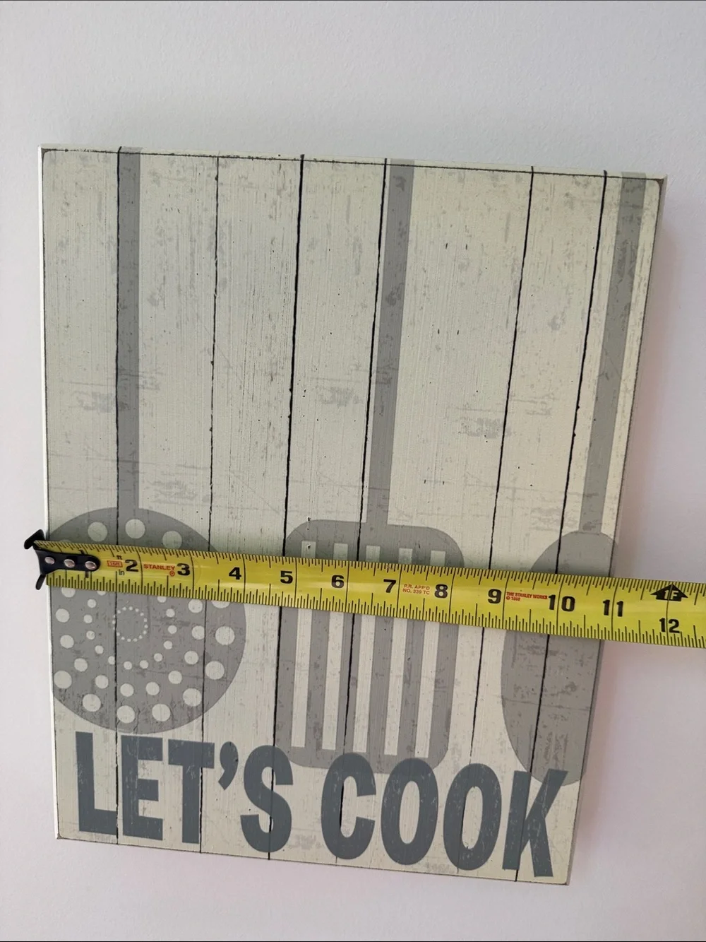 LETS COOK WOODEN WALL DECOR ART KITCHEN COOKING
